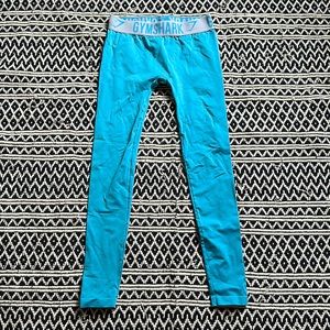 BLUE GYM SHARK WORKOUT LEGGINGS SIZE SMALL